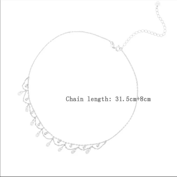 Sterling Silver 925 CZ Short Necklace - Picture 3 of 5